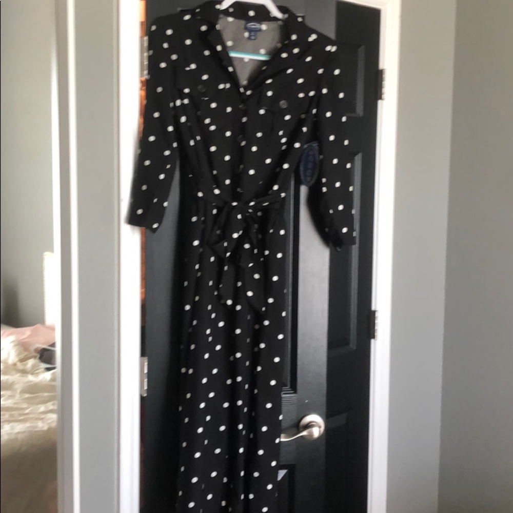 scoop black pooka dottedling sleeve jumpsuit